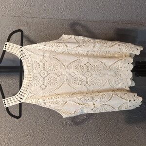 Off white crocheted tank top